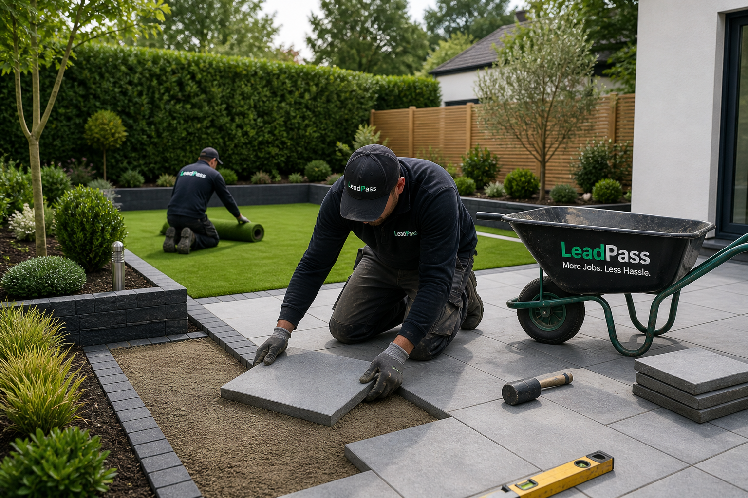 Landscaping jobs Ireland paving contractor working